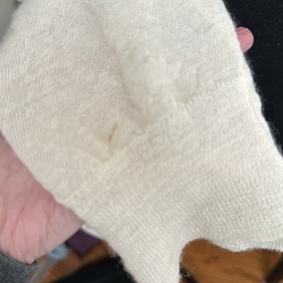 A.L.C. Lightweight Wool Sweater Black Cream Color Block Layer Neutral Size Small - Picture 14 of 15